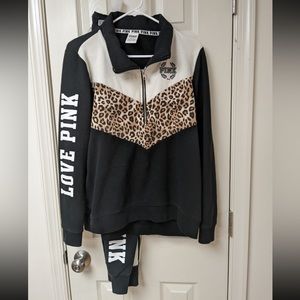 Victoria's secret PINK cheetah 2-PIECE outfit
 size medium